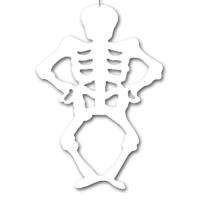 Weißer Dekohänger Skelett für eine gruselige Halloween Deko.
