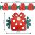Weihnachtliche Girlande mit rot-grünen Weihnachtsgeschenk Motiven und Größenangaben