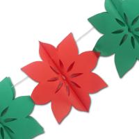 Rot-Grüne Papiergirlande Weihnachtssterne für die...