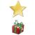 Weihnachtlicher Dekohänger mit Weihnachtsgeschenk und Stern Motiv aus Karton.