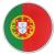 Runder, beidseitig bedruckter Dekohänger aus Karton mit Portugal Flagge Motiv und transparenter Nylonschnur zum Aufhängen. (13,5 cm Durchmesser)