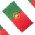 Fahnenkette (Flaggengirlande) mit rot-grünen Portugal Fähnchen und Wappen.