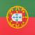 Großaufnahme einer Flagge der Fahnenkette Portugal.