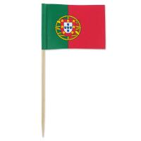 Flaggenpicker Portugal mit kleinen Fahnen aus Papier und...