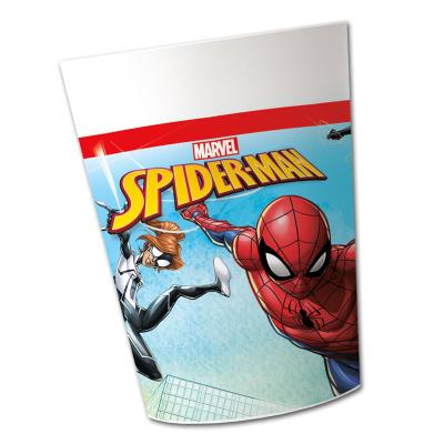 Großansicht des Spiderman Motives auf den umweltschonenden Mehrwegbechern.