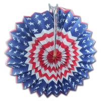 Seitenansicht des Lampion im USA Flagge Design aus schwer entflammbarem Papier