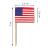 USA Flaggenpicker mit Holzstick und Papier Fähnchen sowie Größenangaben.