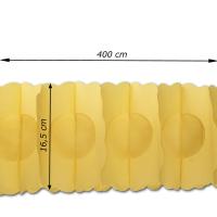 Papiergirlande gelb aus schwer entflammbarem Papier und mit Größenangaben (4 m Länge, 16,5 cm Breite)