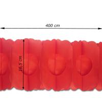 Papiergirlande rot aus schwer entflammbarem Papier und mit Größenangaben (4 m Länge, 16,5 cm Breite)