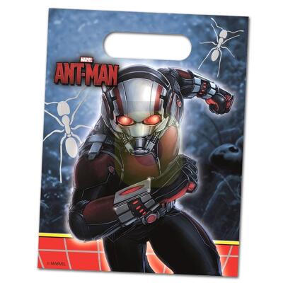 Bunte Partytasche mit Ant-Man-Motiv, ideal für Kindergeburtstage und Superhelden-Partys