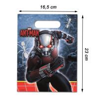 Kindergeburtstag Ant-Man-Partytasche mit Maßangabe: ca. 23 x 16,5 cm, aus Kunststoff – ideal für kleine Gastgeschenke