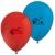 Blaue und rote Kindergeburtstag Luftballons mit Cars Motiven von Lightning McQueen und Francesco Bernoulli.