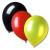 10 Luftballons schwarz-rot-gelb für die Länderdekoration Deutschland und Belgien.