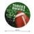 Umweltschonende Pappteller mit passenden Motiven für eine American Football Super Bowl Mottoparty und Größenangabe.