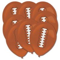 8 Stück braune Luftballons im American Football Design.