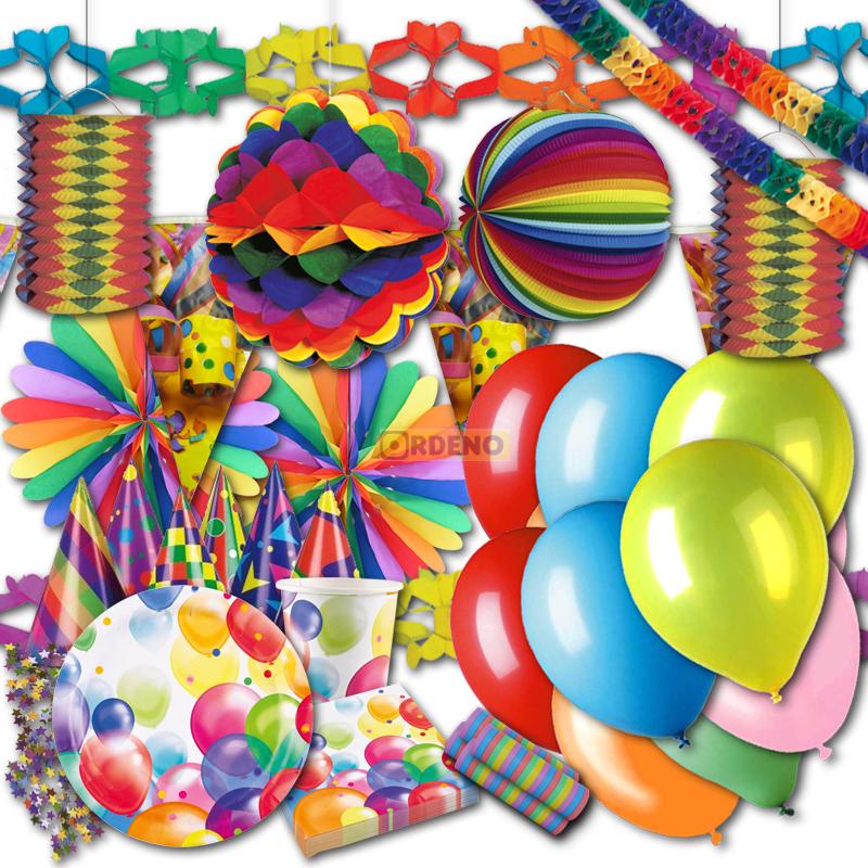 Party Set XXL 5 Packungen Ballon Luftschlange  Deko Geburtstag Kindergeburtstag 