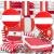Rot-weiß-rotes Dekoset groß im Design der Österreich Flagge.