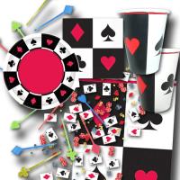 Partygeschirr-Set mit Poker Motiven