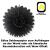 Schwarze Partydeko Rosette (Dekofächer) aus schwer entflammbarem Papier und Karton mit Beschreibung