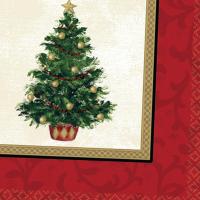 Großansicht des Weihnachtsbaum Motives der Weihnachtsdeko Papierservietten.